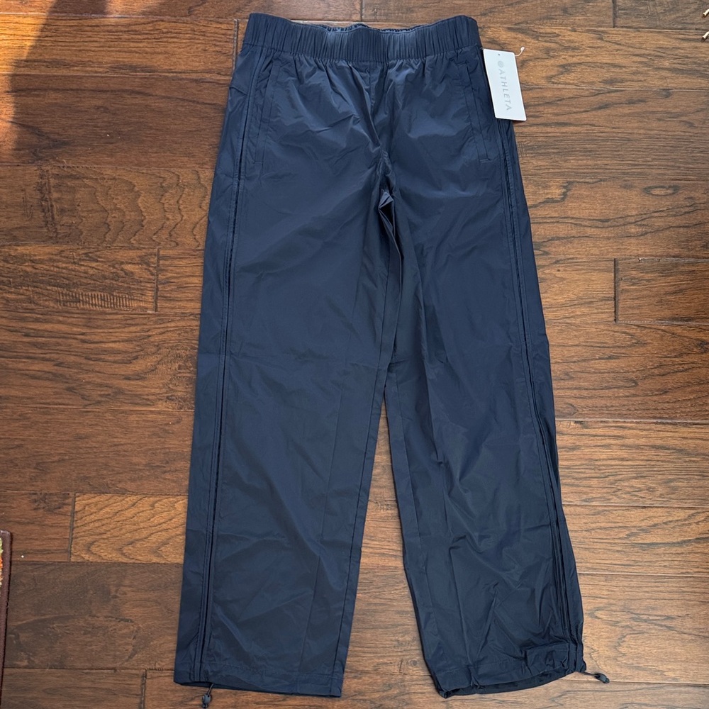 ATHLETA Rise Pantalon Pants sz Small Navy Blue Recycled Fabric NWT